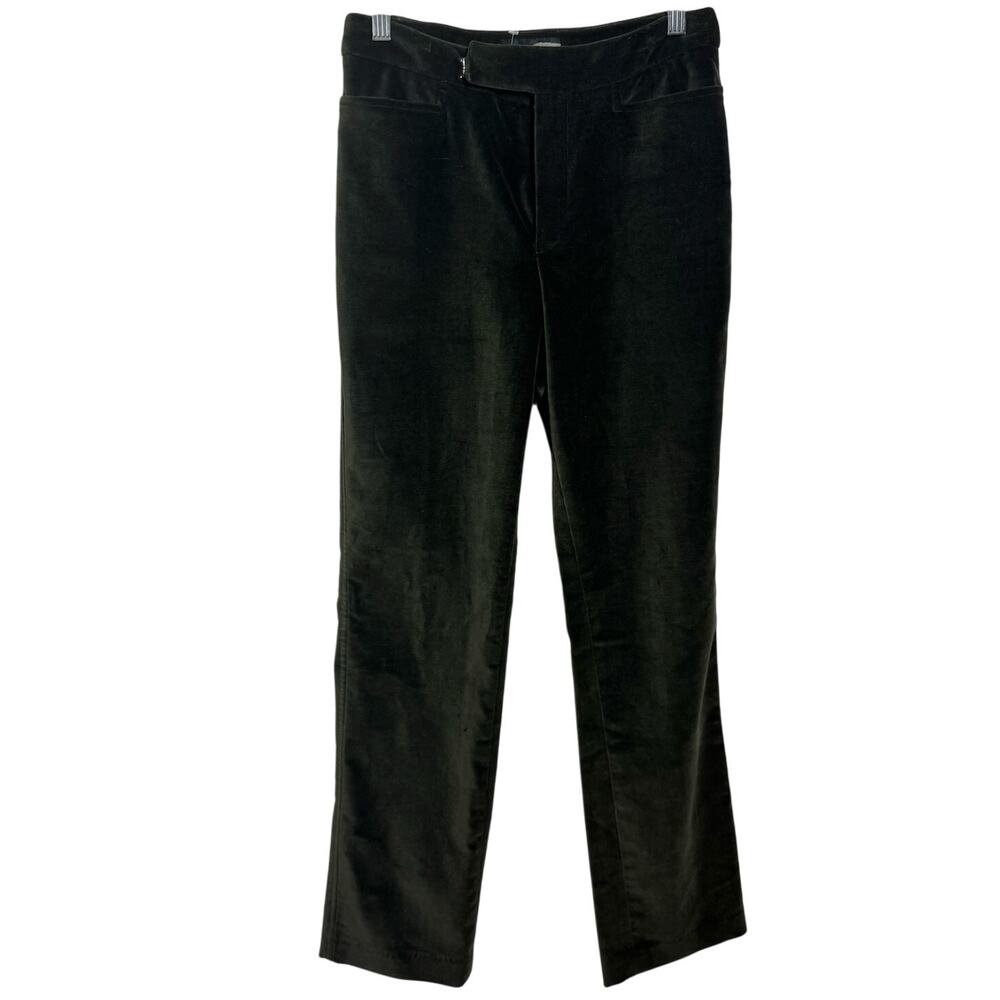 Ralph‎ by Ralph Lauren Velvet Pant Women 4 Green Minimal Old Money Preppy Office